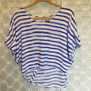 Blue & White Stripe Top